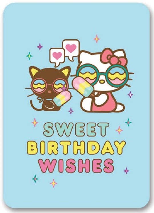 Studio Oh! Chococat & Hello Kitty Popsicles Sweet Birthday Wishes Happy Birthday Card Kawaii Gifts 846307098308