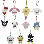 Weactive Sanrio Cute Plushie Mascot with Carabiner: Hello Kitty, My Melody, Cinnamoroll, Pompompurin, Kuromi, My Piano, Pochacco, Hangyodon, Tuxedo Sam, Keroppi, Batzu Maru Kawaii Gifts