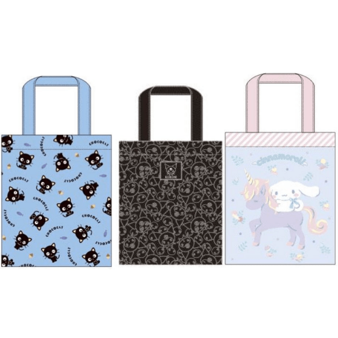 Blue Chococat, Dreamy Cinnamoroll, Kuromi Silhouette Tote Bags