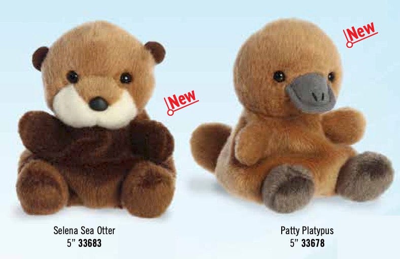 Aurora Selena Sea Otter & Patty Platypus Palm Pals 5" Plush Kawaii Gifts