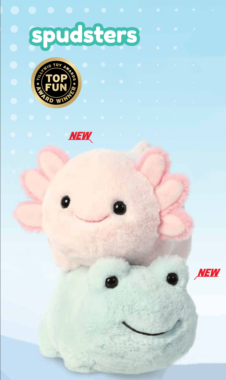 Aurora Spudsters - 10"Axolotl & Frog Plushies Kawaii Gifts