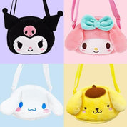 BeeCrazee Sanrio Friends Plushy Faces CROSSBODY BAGS Kawaii Gifts