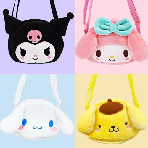 BeeCrazee Sanrio Friends Plushy Faces CROSSBODY BAGS Kawaii Gifts