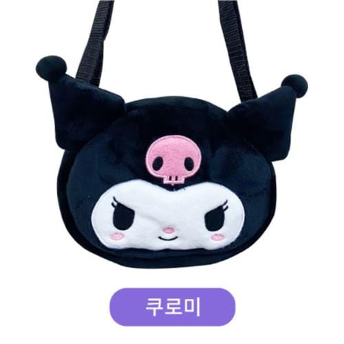 BeeCrazee Sanrio Friends Plushy Faces CROSSBODY BAGS Kuromi Kawaii Gifts 8809604162563