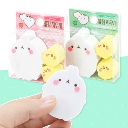 BeeCrazee Molang Die-Cut Eraser Kawaii Gifts 8809627020413