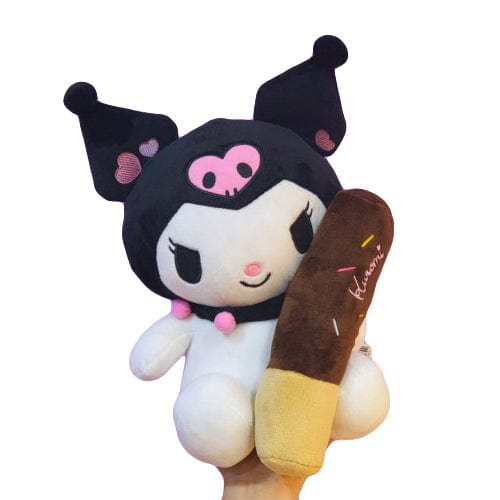 BeeCrazee Sanrio Friends Choco Stick 12" Plush Hello Kitty, My Melody, Kuromi Cinnamoroll, Pompompurin Kuromi Kawaii Gifts 8809571501822
