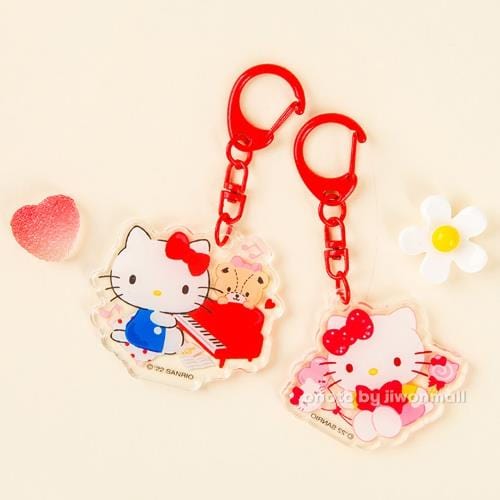 Sanrio Characters Acrylic Keychain Red Hello Kitty