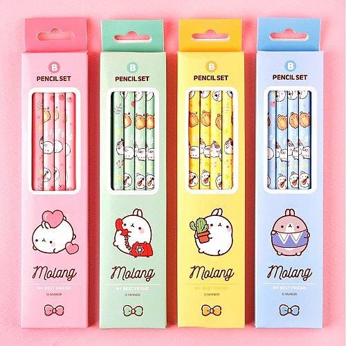 BeeCrazee Molang Pencils 4-Piece Set Kawaii Gifts