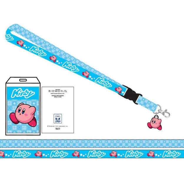 BioWorld Kirby the Pink Puff Rubber Charm Lanyard Kawaii Gifts 013244438805
