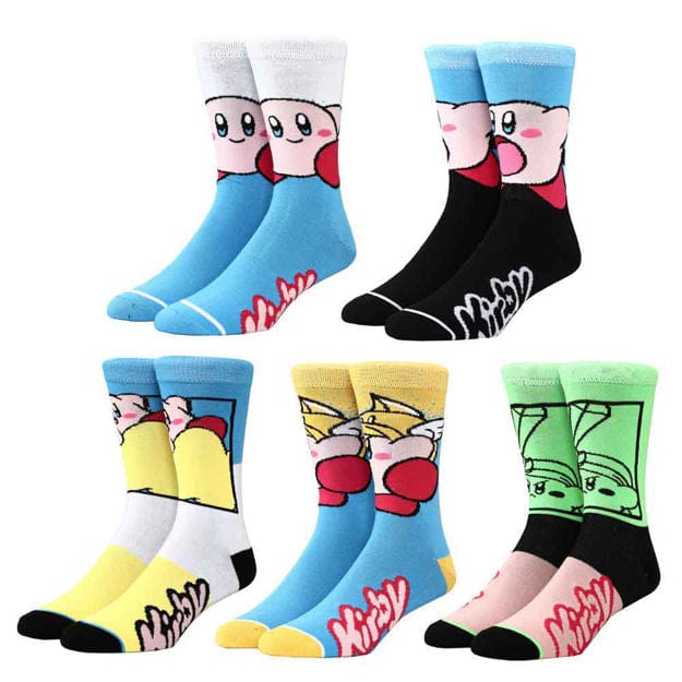 BioWorld Kirby Crew Socks 5-Pair Set Kawaii Gifts 196179142013