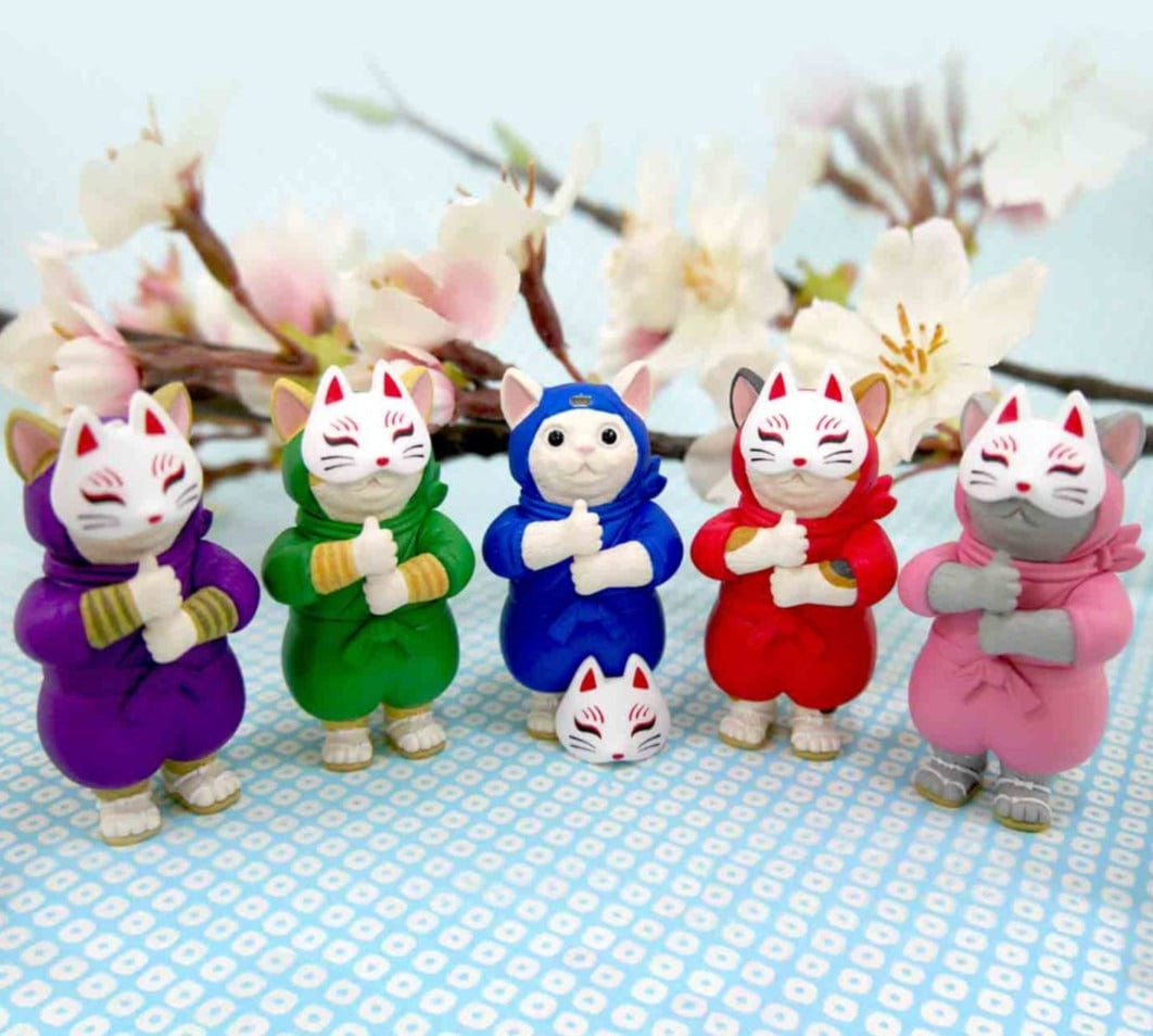 Clever Idiots Kitan Club: Ninja Cat Surprise Box With Removable Ninja Cat Mask! Kawaii Gifts 4580045304937