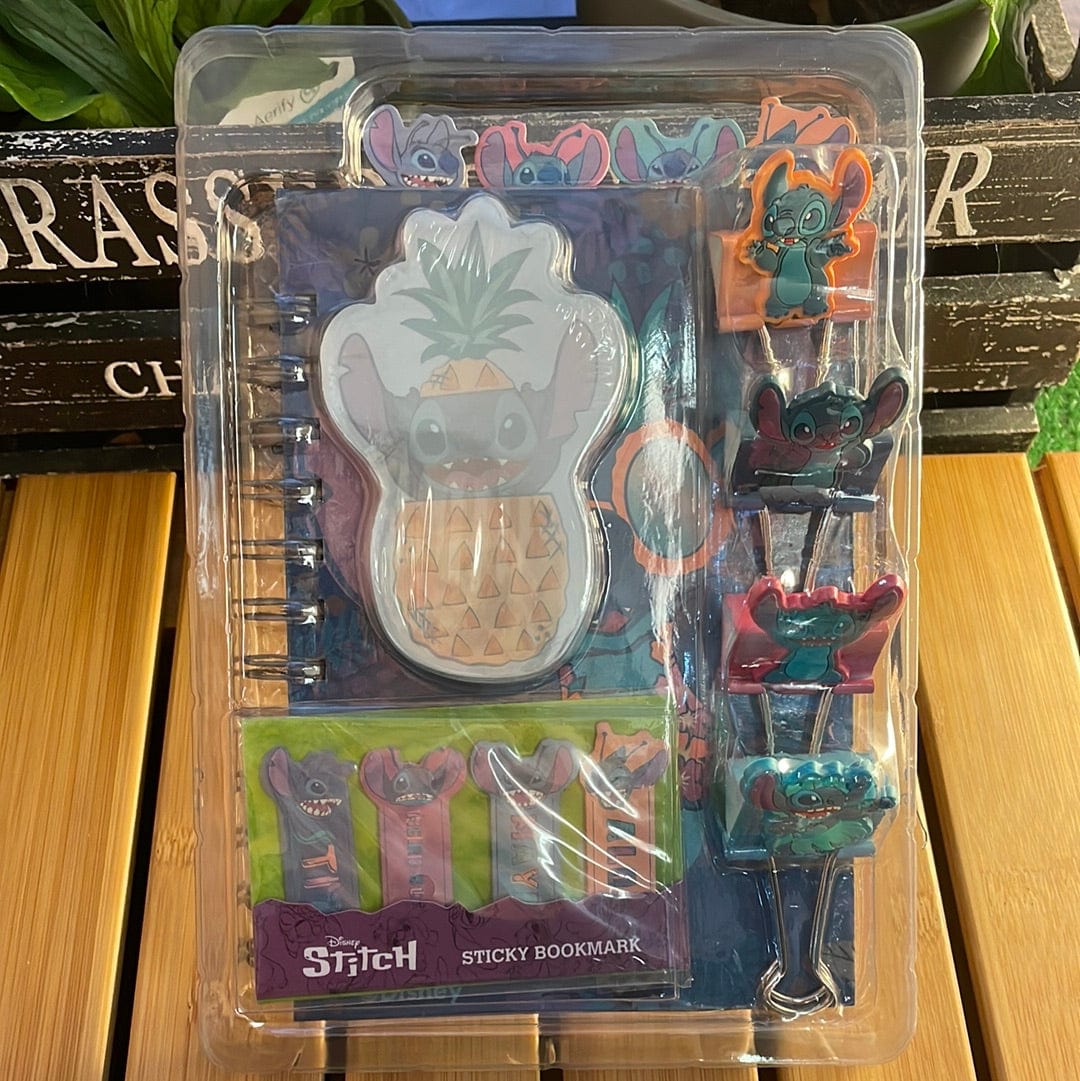 Culture Fly Lilo And Stitch Notebook, Sticky Notes & Binder Clips Stationery Gift Set Kawaii Gifts