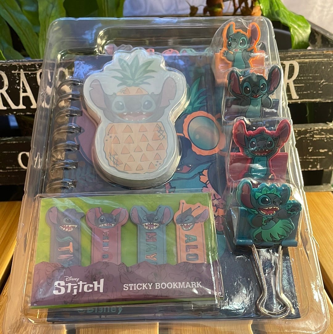 Culture Fly Lilo And Stitch Notebook, Sticky Notes & Binder Clips Stationery Gift Set Kawaii Gifts