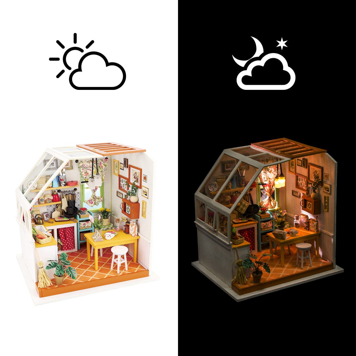 Hands Craft Jason's Kitchen DIY Miniature Dollhouse Kit Kawaii Gifts 819887023244
