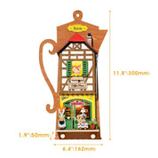 Hands Craft Lazy Coffee House DIY Miniature Wall Hanging Kit With Key Hangers Kawaii Gifts