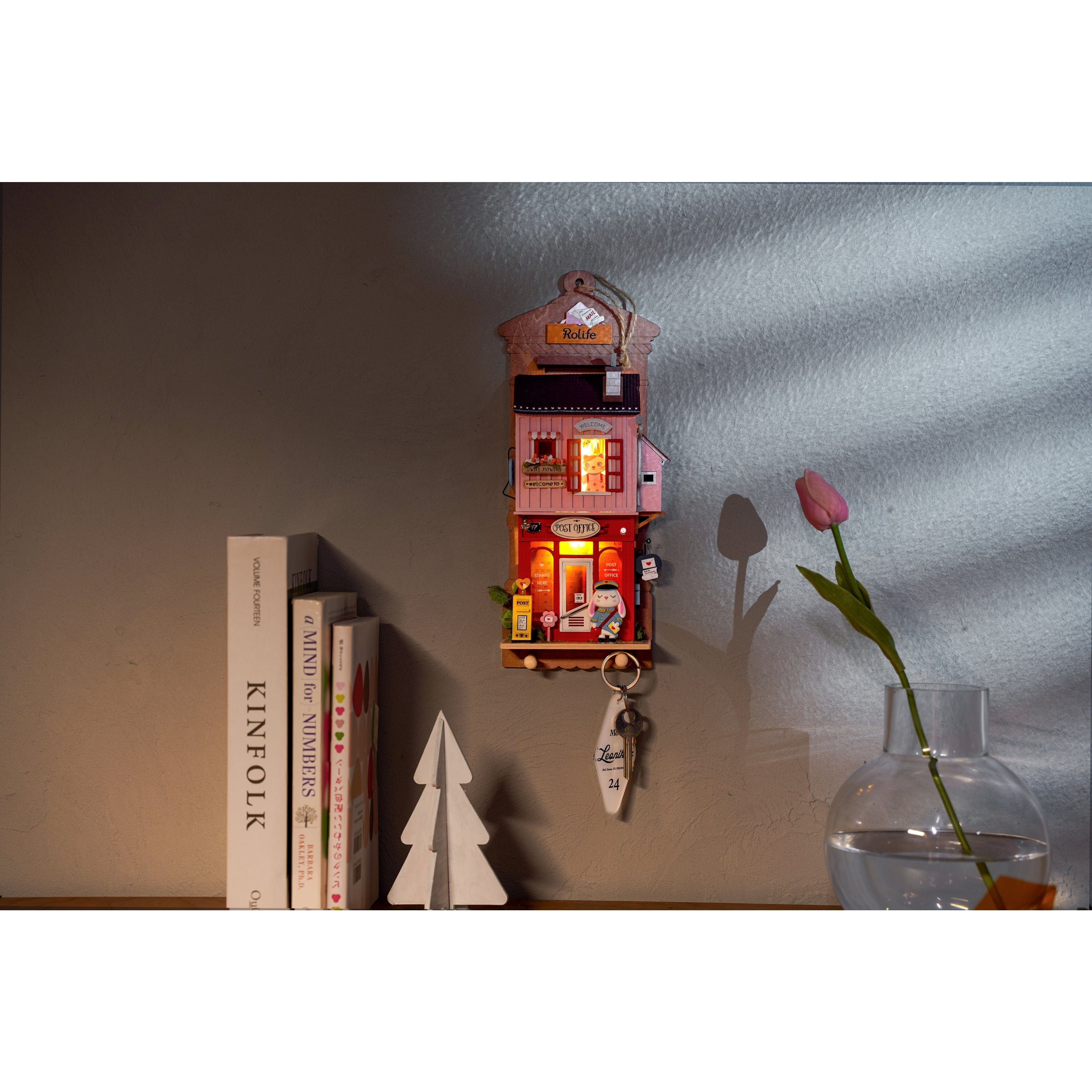 Hands Craft Love Post Office DIY Miniature Wall Hanging Kit With Key Hangers Kawaii Gifts