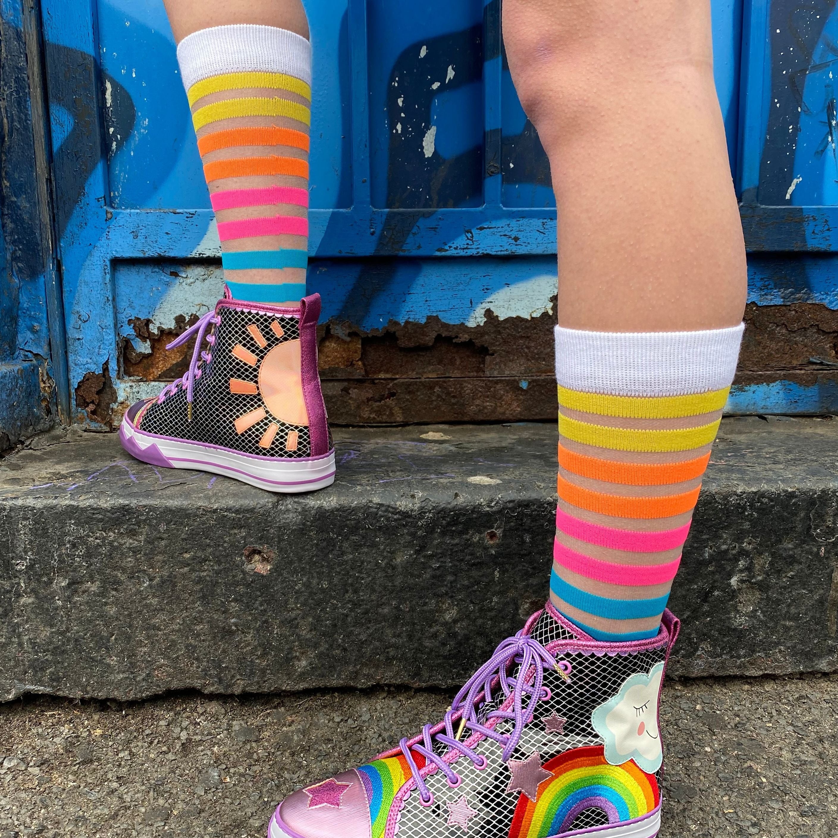 Irregular Choice It's Always Sunny Sneakers: Lilac & Black Kawaii Gifts