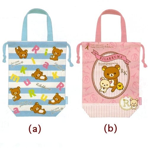 San-X Rilakkuma Relax Bear 11.5" Kid's Shoe Bag: Pink