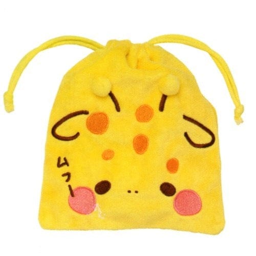 Kamio Slug Animal 6" Drawstring Pouch: Giraffe