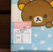 Kawaii Import Blue Happy Life with Rilakkuma! 10-Pocket A4 Plastic File Folder Kawaii Gifts 4974413670418