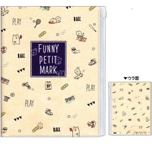 Kamio Funny Petit Mark 6 + 1 Sliding Zip Lock Pockets Plastic File Folder