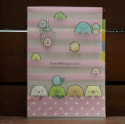Kawaii Import Pink Stripes Sumikko Gurashi Claw Machine 5-Index A4 Plastic File Folder Kawaii Gifts 4974413670388