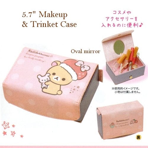 San-X Korilakkuma Strawberry Makeup and Trinket Case with Mirror