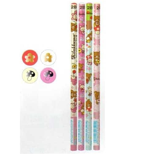 San-X Rilakkuma Squirrels 2B Lead Pencils: 4-Piece Set