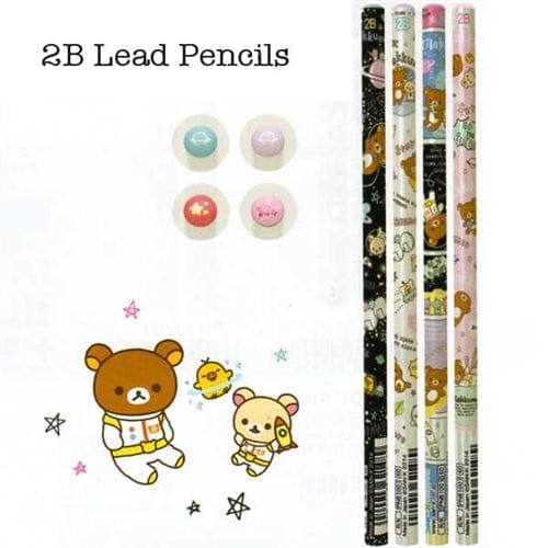 San-X Rilakkuma Universe 2B Lead Pencils: 4-Piece Set