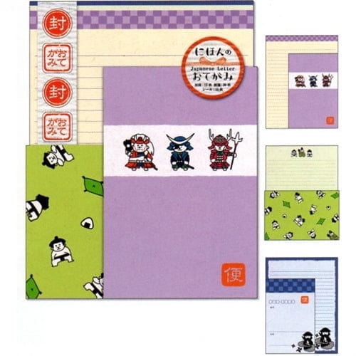 Kamio Japanese Letter Triple Letter Set: Samuri, Sumo and Ninja