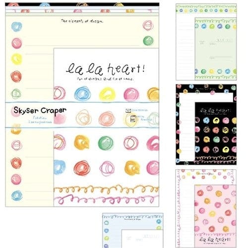 Kamio "La La Heart" Five-Design Letter Set