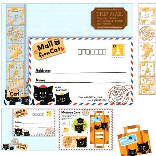 Kamio Mail From Cat Letter Set with Seal Stickers