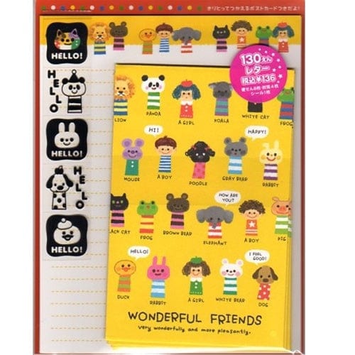 Kamio Wonderful Friends Letter Set with Seal Stickers