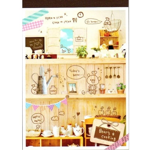 Kamio Bear's Cooking Memo Pad with Stickers