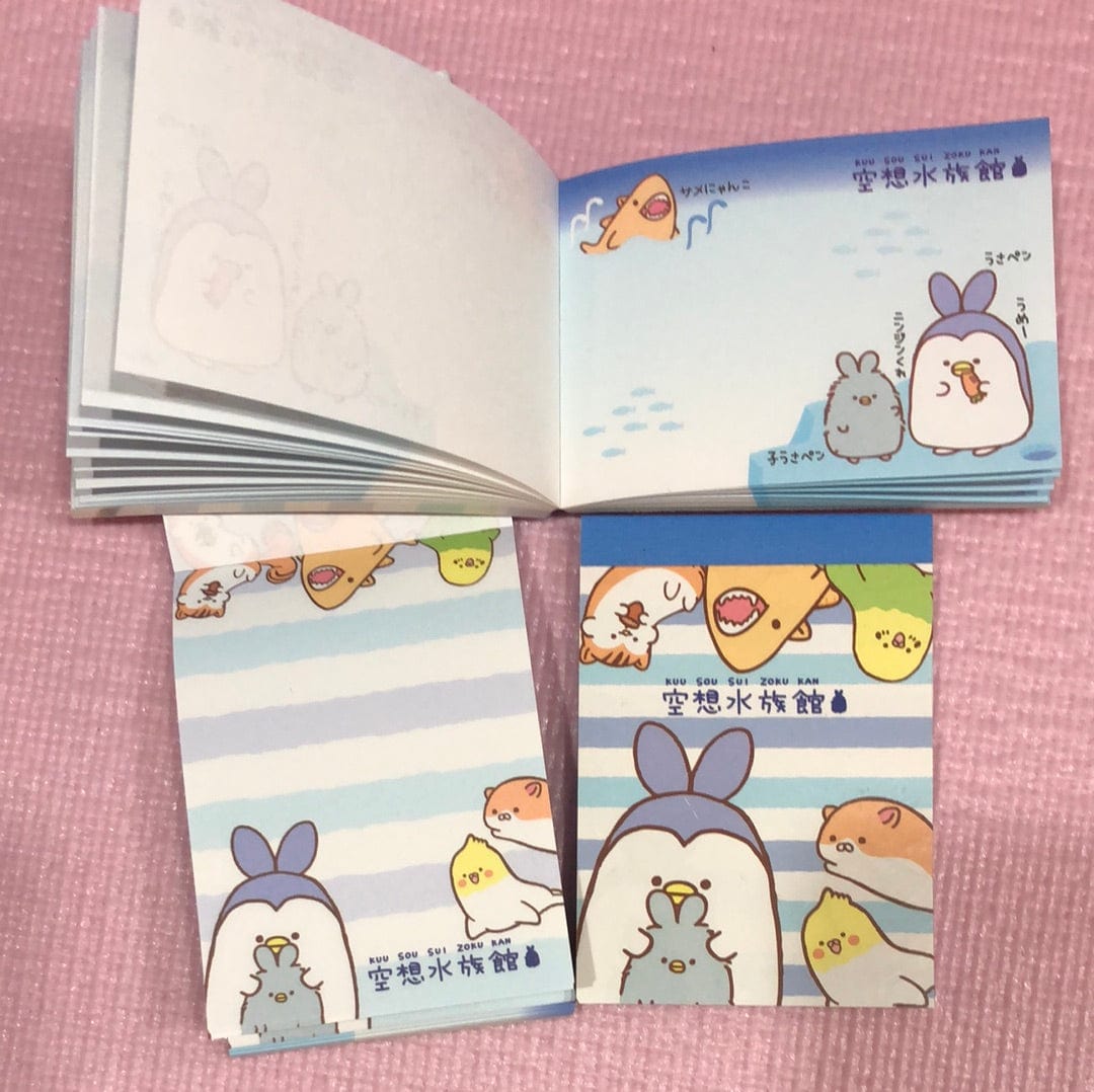 Kawaii Import Kamio Blue Kuusou Suizokukan Imaginary Aquarium Small Memo Kawaii Gifts 4991277727614