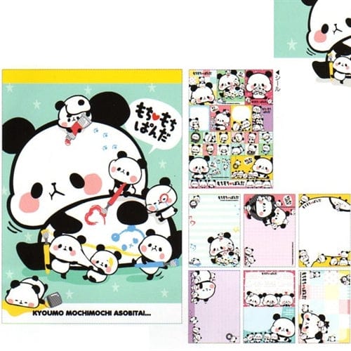 Kamio Mochi Panda Memo Pad with Stickers: Teal