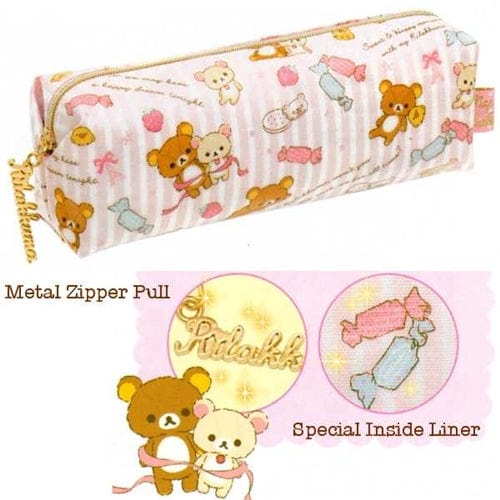 San-X Rilakkuma La Fraise A Paris 7.5 Grey Pouch