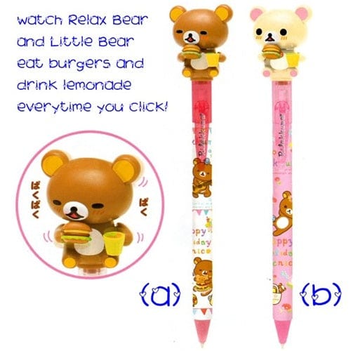 San-X Rilakkuma Eating Burger Mechanical Pen: Relax Bear