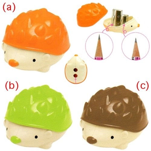 Kamio Orange Hedgehog Double Pencil Sharpener