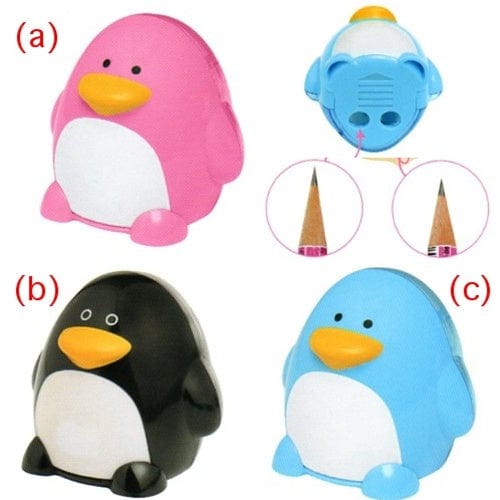 Kamio Pink Penguin Double Pencil Sharpener