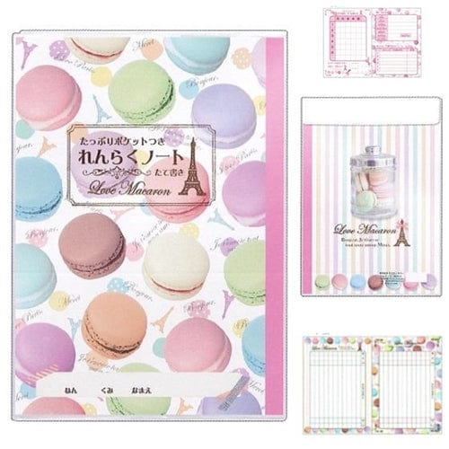 Kamio Love Macaron Communication Notebook with Velcroed Pocket