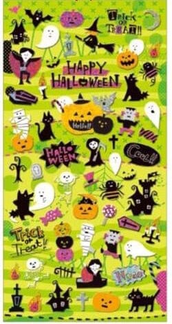 Kawaii Import Happy Holloween Epoxy Stickers with Metallic Accents Kawaii Gifts 4991277450260