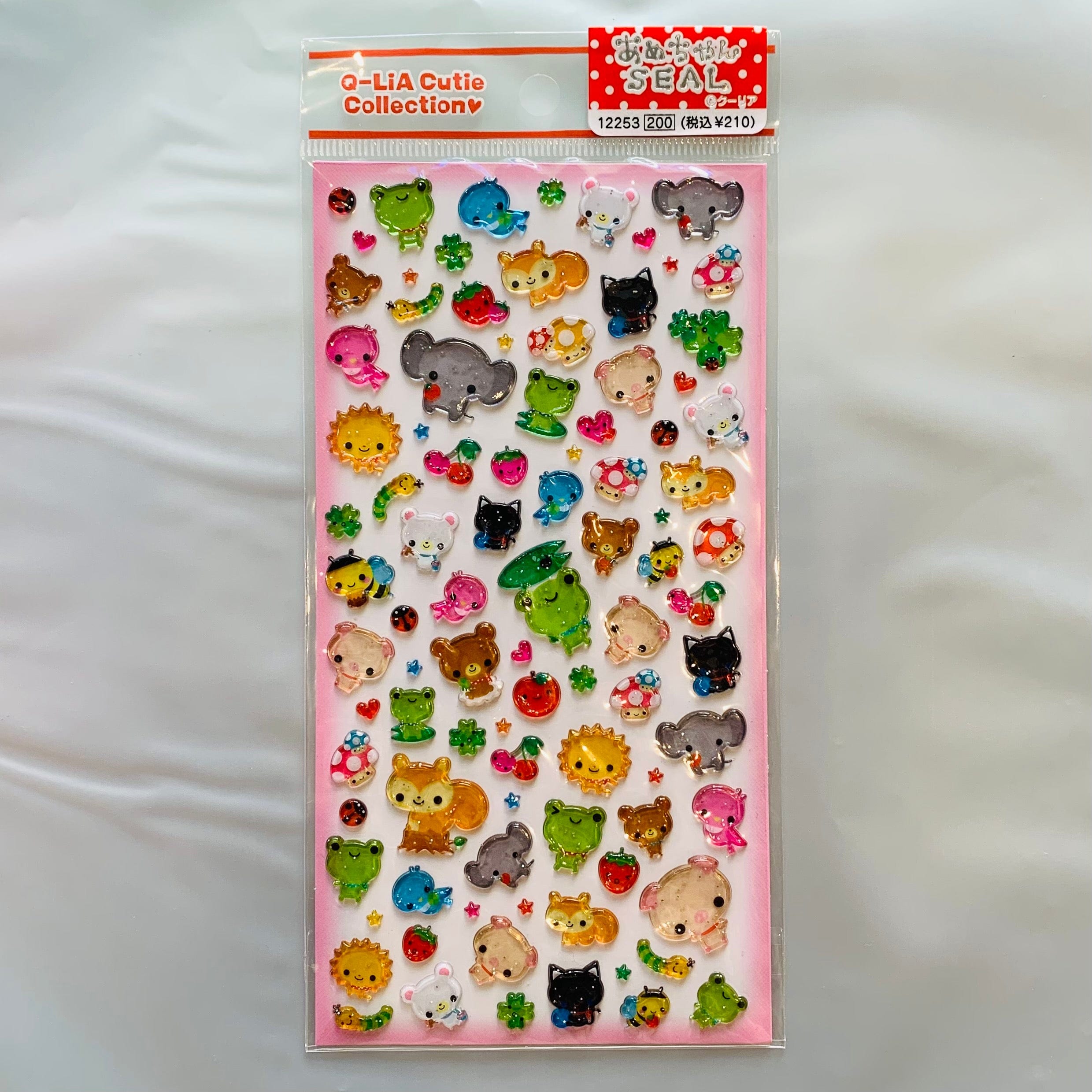 Kawaii Import Hello Clovers! Animals Sparkly Epoxy Stickers Kawaii Gifts 4530344122534
