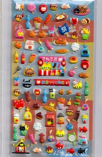 Kamio Kitty Street Food Spongy Marshmallow Stickers