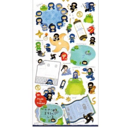 Kamio Ninja Thin Washi Paper Stickers with Golden Accents