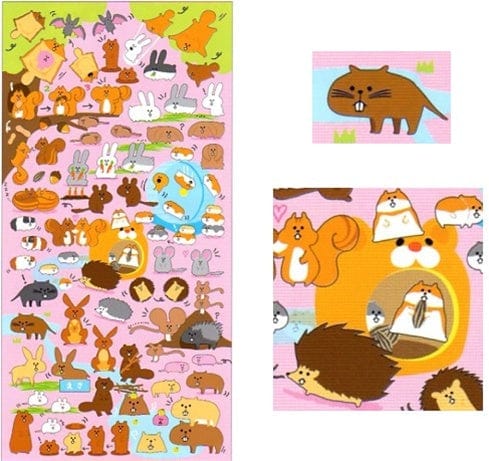 Kamio Squirrel, Flying Fox, Rabbit, Hedgehog, Guinea Pigs, & Capybara Stickers