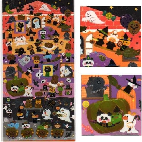 Kamio Wonderful Friends Halloween Epoxy Stickers with Gold and Silver Accents