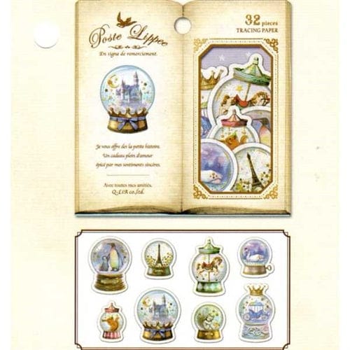 Q-Lia Poste Lippe 32-Piece Sticker Sack: Snow Globes