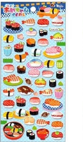 Kamio Mofu Mofu Seal: Sushi Fuzzy Stickers