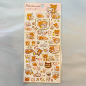 Kawaii Import Rilakkuma Rilakku Cat Stickers (A) Beige Kawaii Gifts 4974413626996